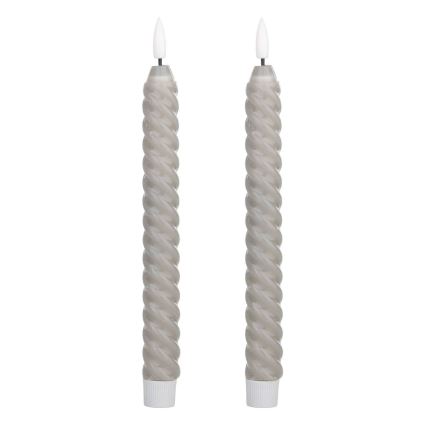 Eglo - KOMPLEKTS 2x LED Svece LED/1xAAA 25 cm pelēka