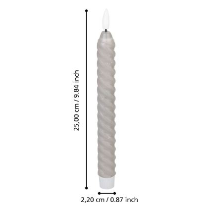 Eglo - KOMPLEKTS 2x LED Svece LED/1xAAA 25 cm pelēka
