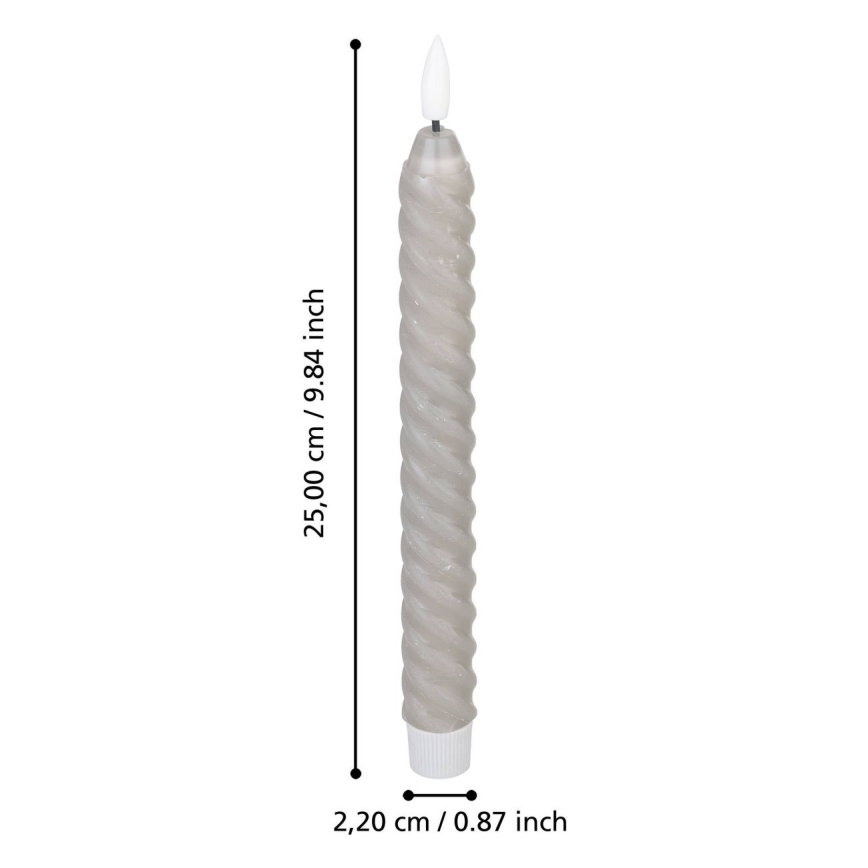 Eglo - KOMPLEKTS 2x LED Svece LED/1xAAA 25 cm pelēka