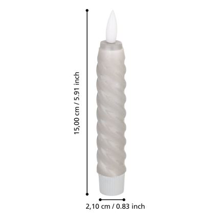 Eglo - KOMPLEKTS 2x LED Svece LED/1xAAA 15 cm pelēka