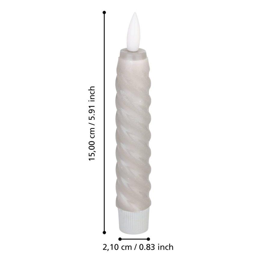 Eglo - KOMPLEKTS 2x LED Svece LED/1xAAA 15 cm pelēka