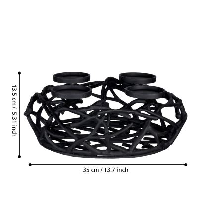 Eglo 422732 - Svečturis OROQUIETA 13,5x35 cm melns