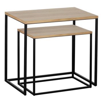 Eglo 424006 - Komplekts 2 gab. TOZAWA sānu galdi, brūni/melni