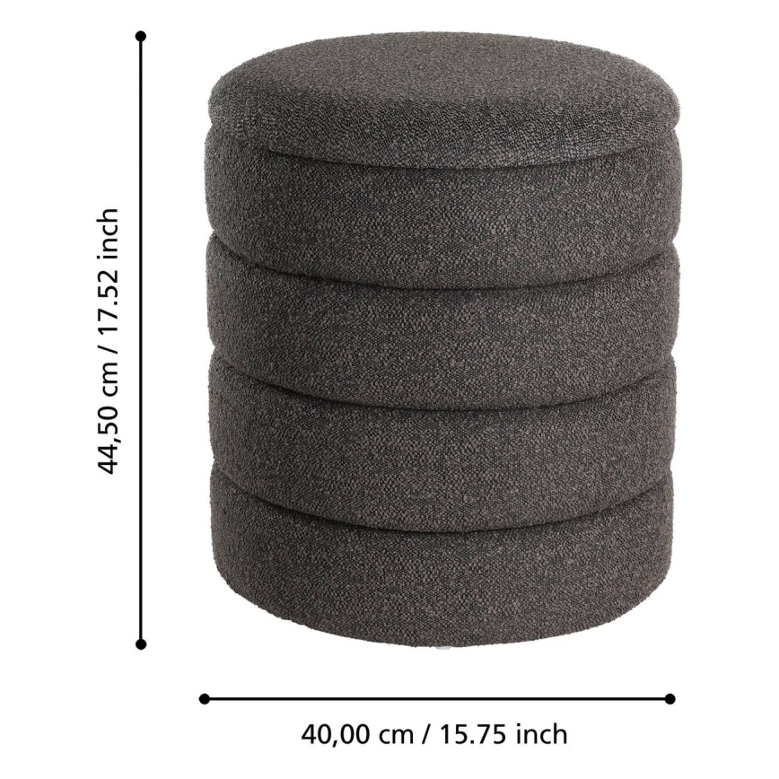 Eglo - KOMPLEKTS 2x Taburete d. 33,5/40 cm melna