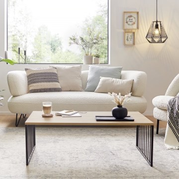 Eglo 424801 - Kafijas galdiņš AUKSIDE 53,5x100 cm brūns/melns