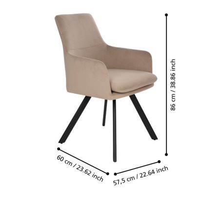 Eglo 424942 - Atpūtas krēsls APALIT, 86x60 cm, bēšs/melns