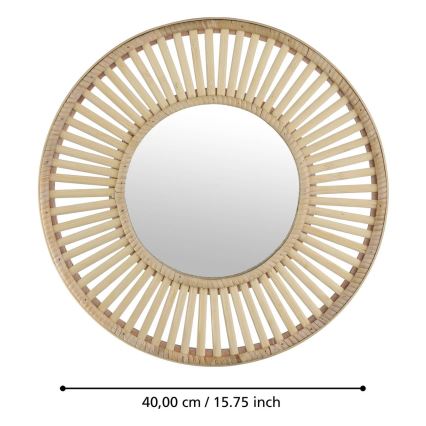 Eglo 425037 - Sienas spogulis MITSUKE, diametrs 40 cm, bambuss