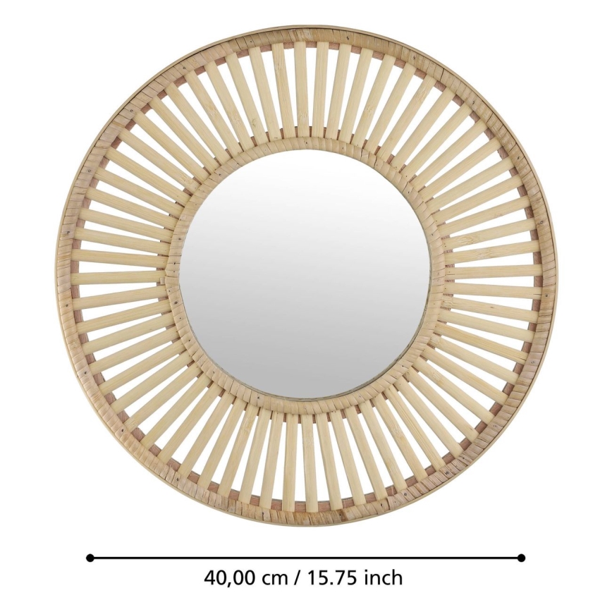 Eglo 425037 - Sienas spogulis MITSUKE, diametrs 40 cm, bambuss