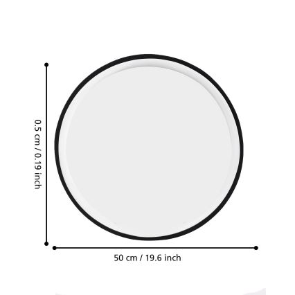 Eglo 425042 - sienas spogulis BANI Ø 31 cm, melns