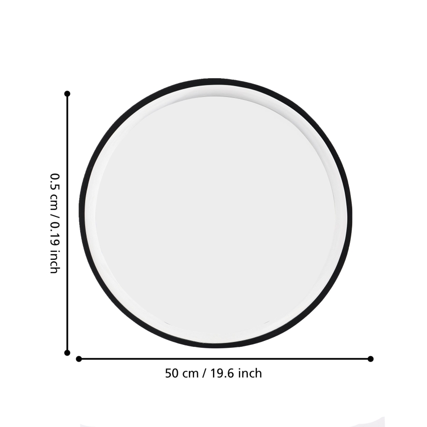 Eglo 425042 - sienas spogulis BANI Ø 31 cm, melns