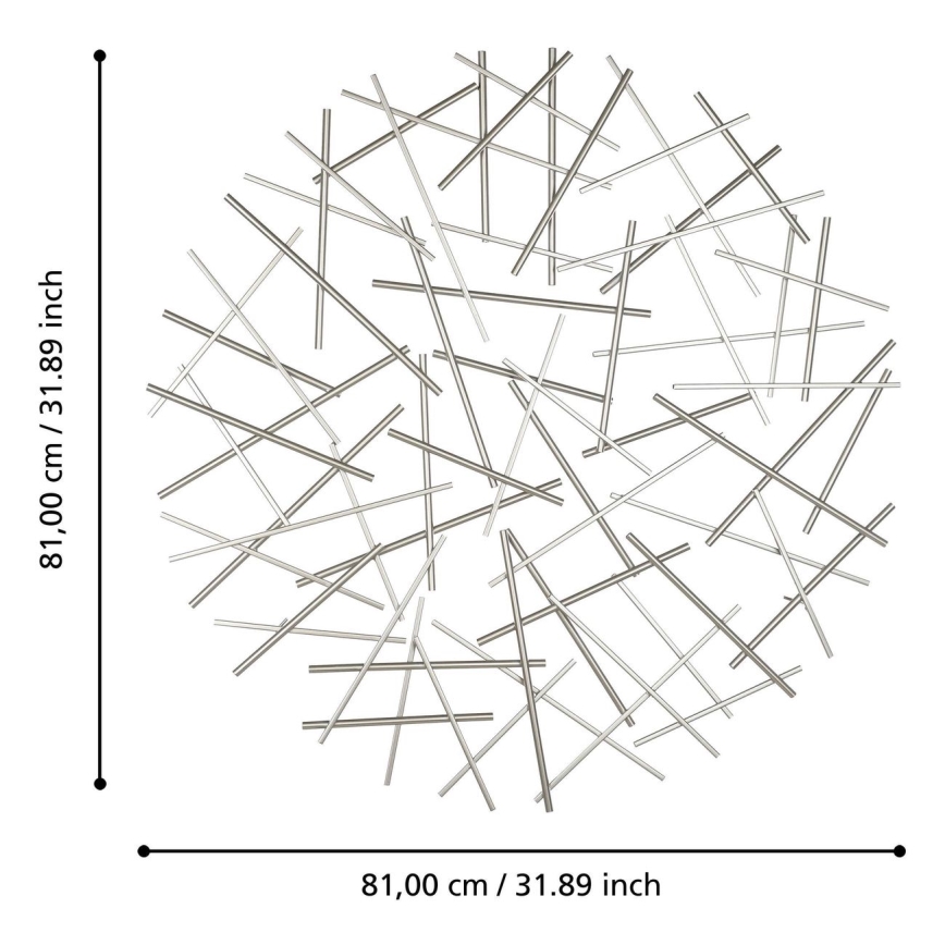 Eglo -  Sienas dekorācija d. 81 cm matēts hroms