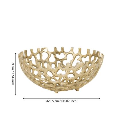 Eglo - Dekoratīva paplāte d. 20,5 cm zelta