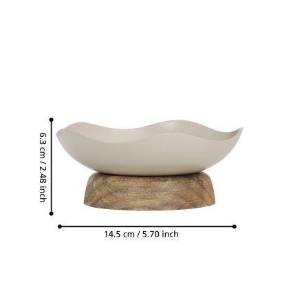 Eglo - Dekoratīva paplāte d. 14,5 cm bēša