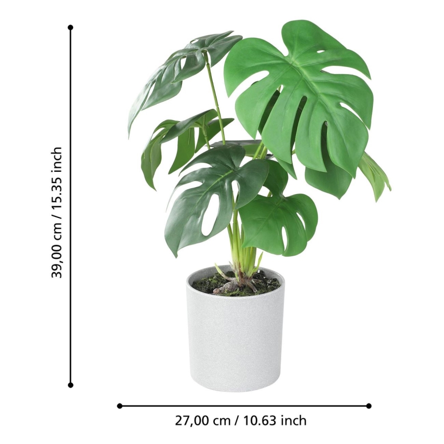 Eglo - Mākslīgais augs puķupodā 42x30 cm monstera