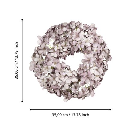 Eglo - Mākslīgo ziedu vainags d. 35 cm violeta