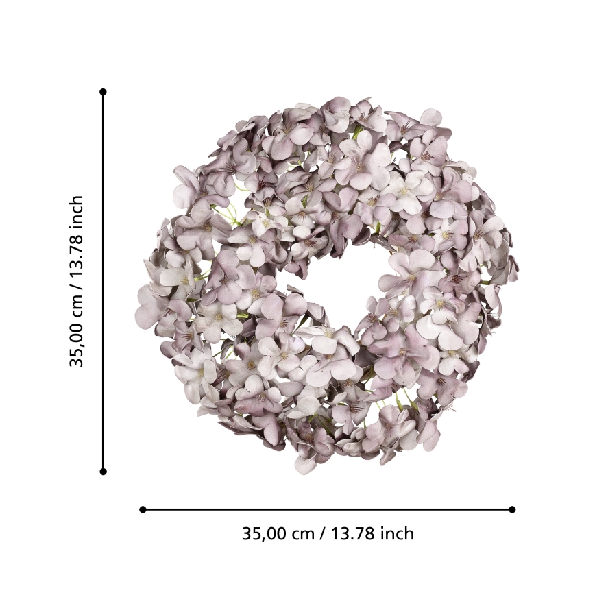 Eglo - Mākslīgo ziedu vainags d. 35 cm violeta