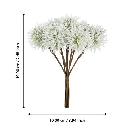 Eglo - Mākslīgā puķe 19 cm balta