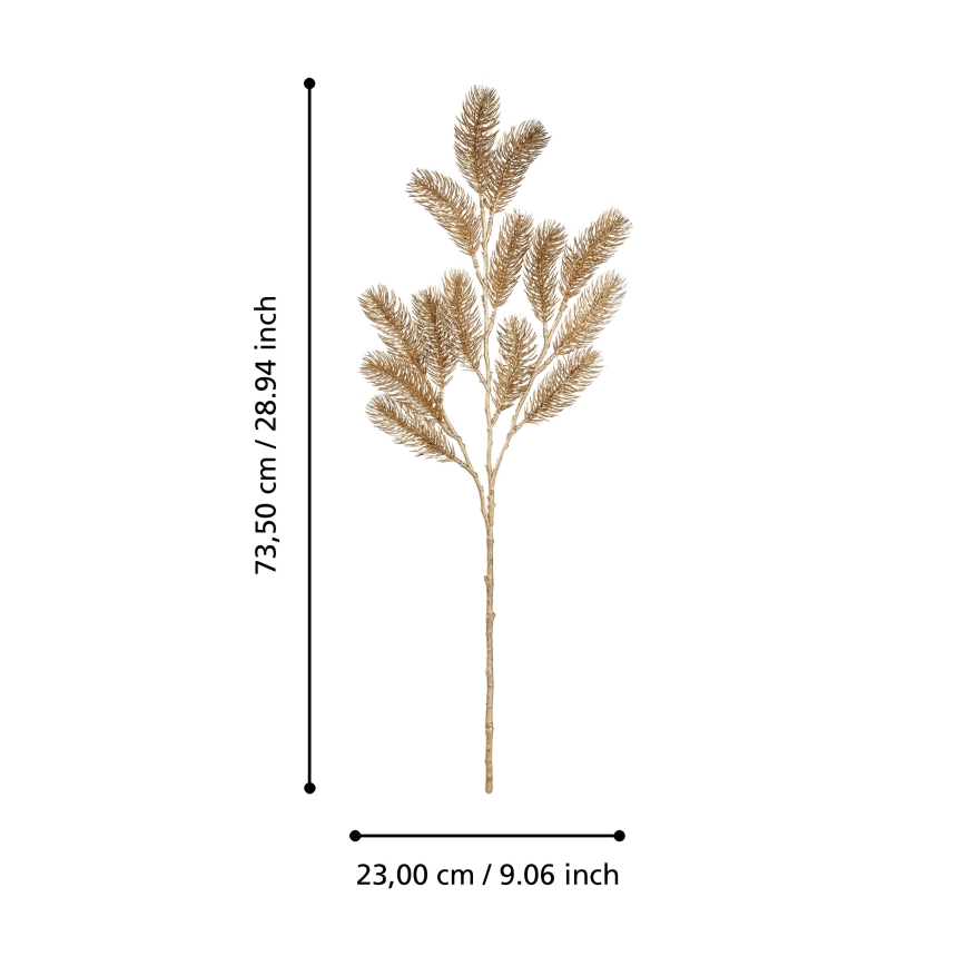 Eglo - Mākslīgais Ziemassvētku zars 73,5 cm zelta