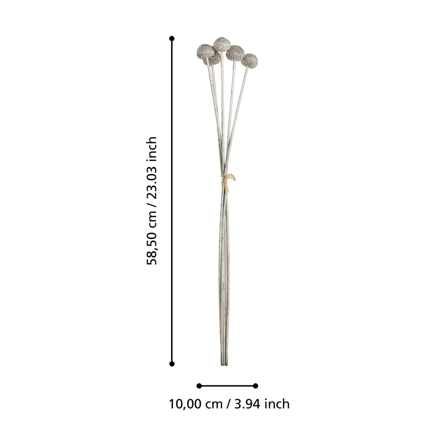 Eglo - Mākslīgā puķe 58,5 cm sudraba