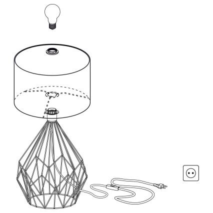 Eglo 43078 - Galda lampa CARLTON 1xE27/60W/230V