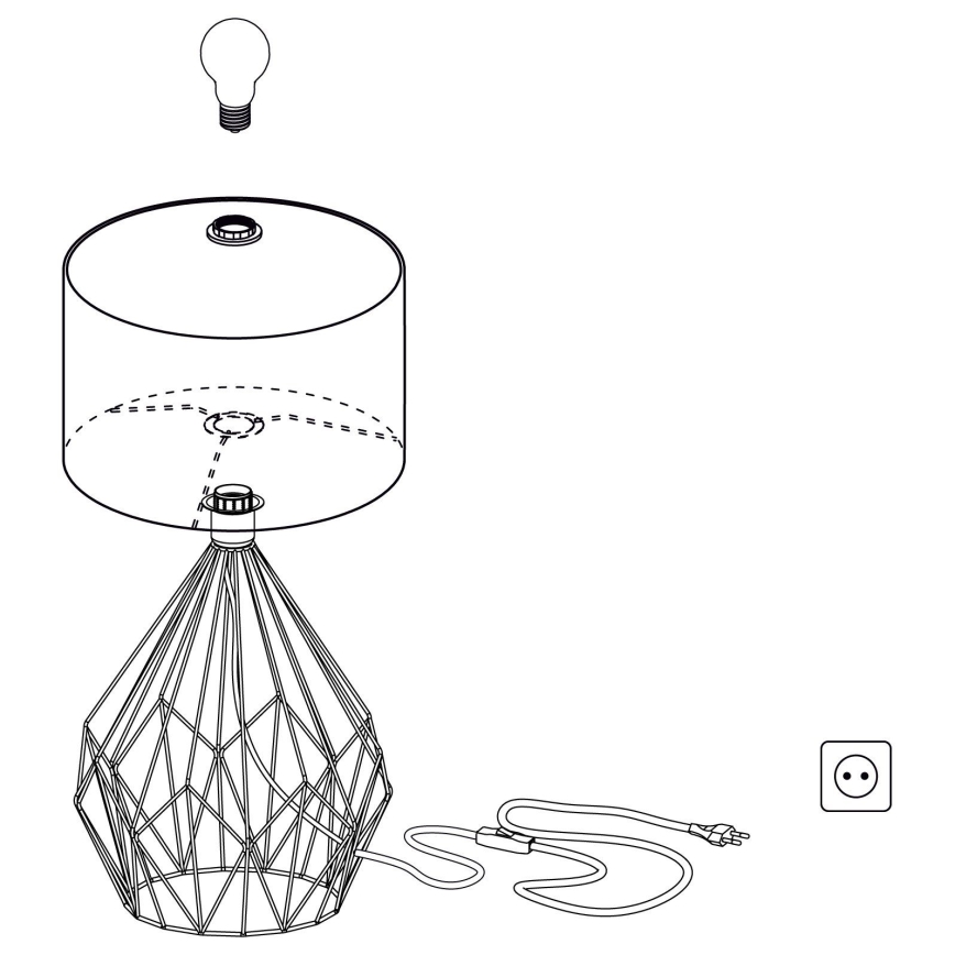 Eglo 43078 - Galda lampa CARLTON 1xE27/60W/230V