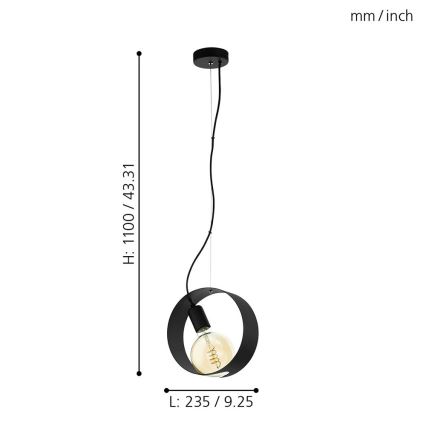 Eglo 43128 - LED karājošā lampa uz kabeļa MAIDENHEAD 1xE27/4W/230V