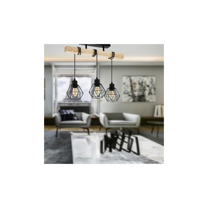 Eglo - Virsapmetuma lustra TOWNSHEND 3xE27/60W/230V priede