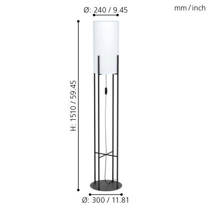 Eglo - Stāvlampa 1xE27/60W/230V