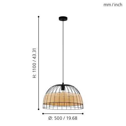 Eglo - Lustra ar auklu 1xE27/40W/230V