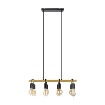 Eglo 43316 - Lustra uz kabeļa ERRIBERA 8xE27/40W/230V ozols/melns