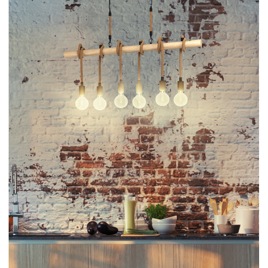 Eglo - Lustra uz auklas 6xE27/40W/230V