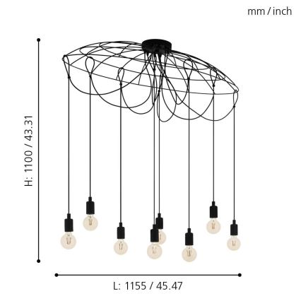 Eglo - Lustra ar auklu 8xE27/40W/230V