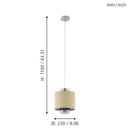 Eglo - Lustra ar auklu 1xE27/40W/230V