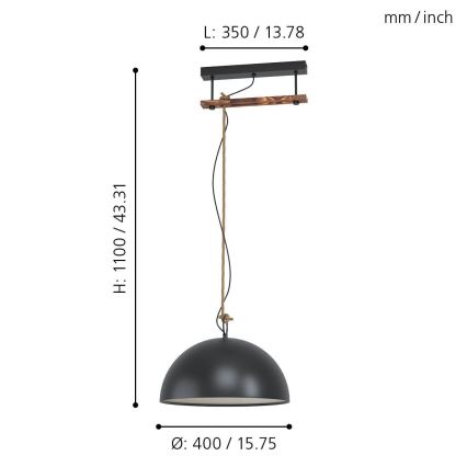 Eglo - Lustra ar auklu 1xE27/40W/230V