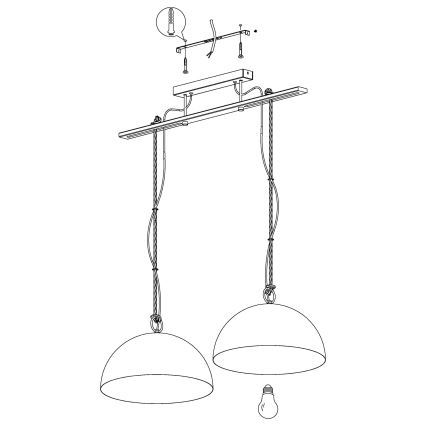 Eglo - Lustra ar auklu 2xE27/40W/230V