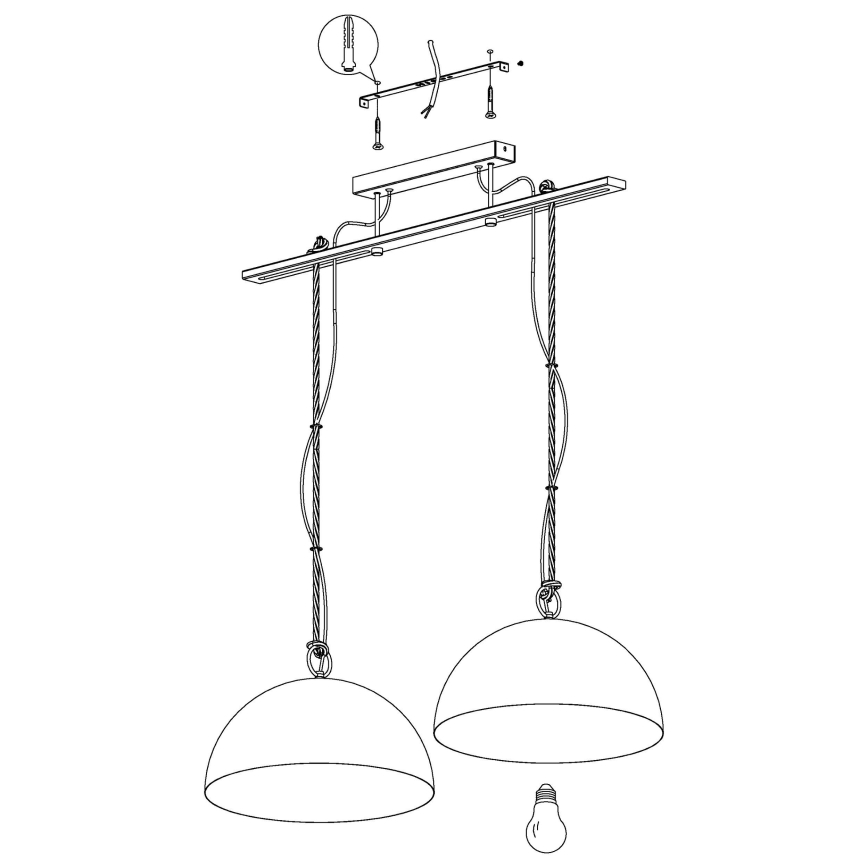 Eglo 43397 - Pakaramā lampa uz vada HODSOLL 2xE27/40W/230V