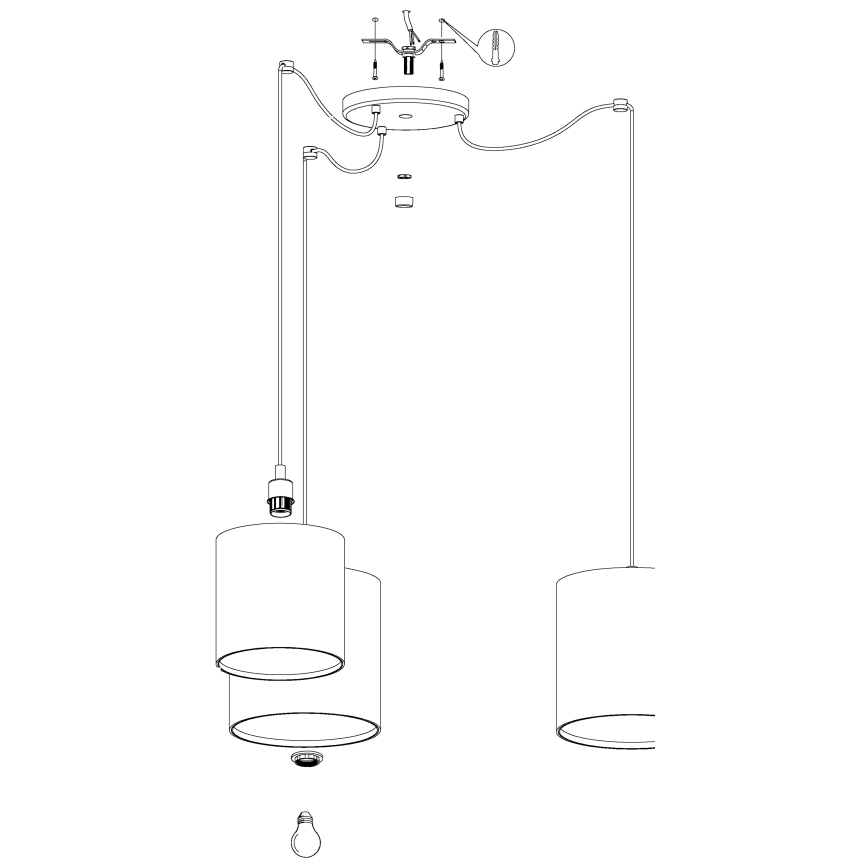Eglo - Lustra ar auklu 3xE27/40W/230V zirneklis