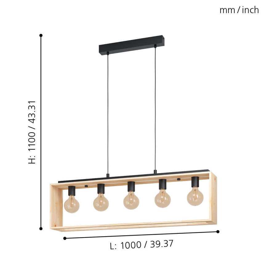 Eglo - Lustra ar auklu 5xE27/40W/230V