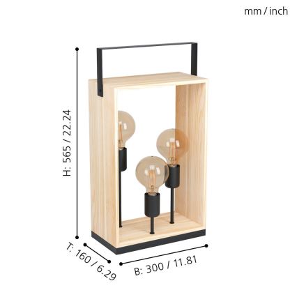 Eglo - Galda lampa 3xE27/40W/230V