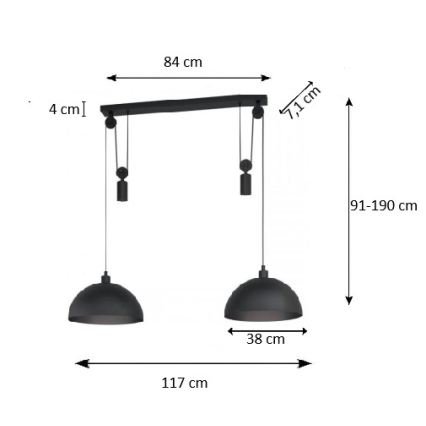 Eglo - Lustra uz auklas 2xE27/40W/230V