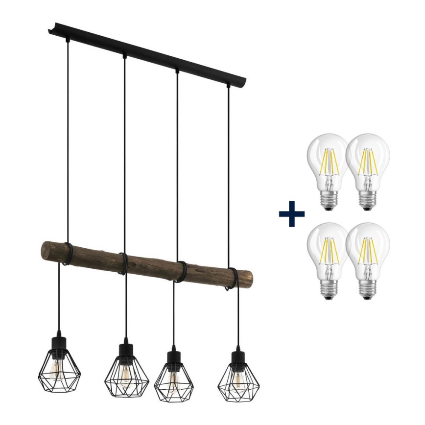 Eglo 43476 - LED Lustra ar auklu HORNINGTOPS 4xE27/8W/230V
