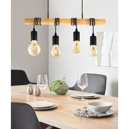 Eglo - Lustra ar auklu TOWNSHEND 4xE27/60W/230V