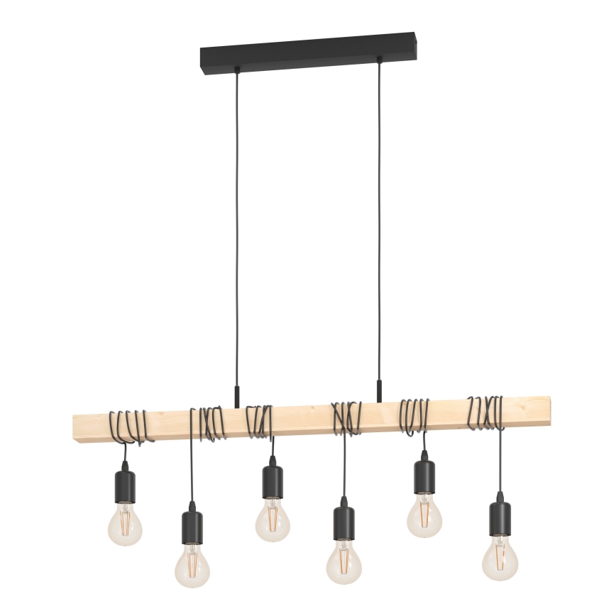 Eglo - Lustra ar auklu TOWNSHEND 6xE27/60W/230V - FSC sertificēts