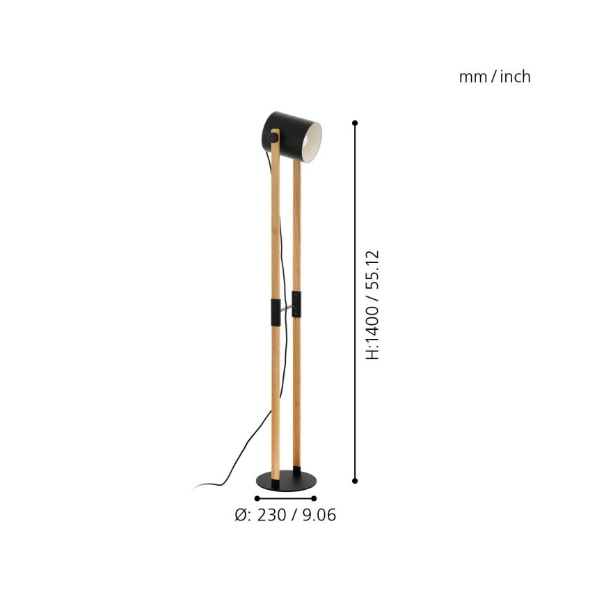 Eglo - Grīdas stāvlampa 1xE27/28W/230V - FSC sertificēts