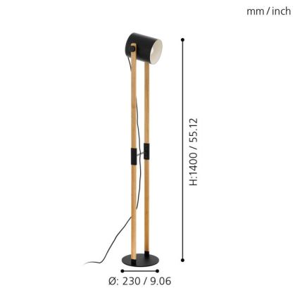 Eglo - Grīdas lampa 1xE27/28W/230V