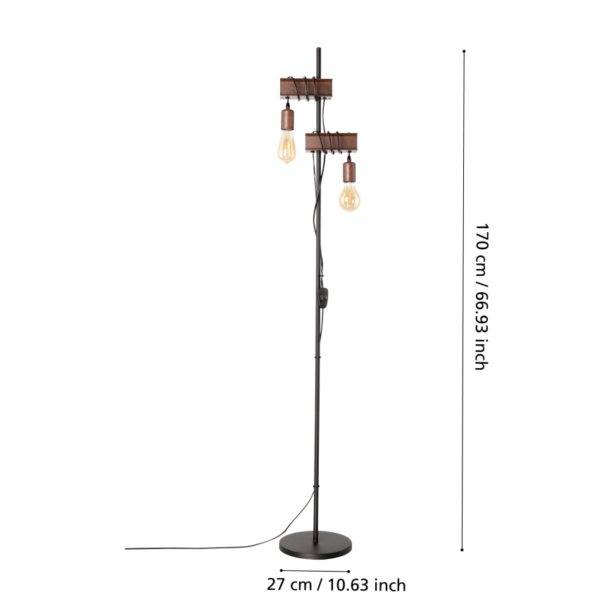 Eglo - Grīdas stāvlampa TOWNSHEND 2xE27/10W/230V