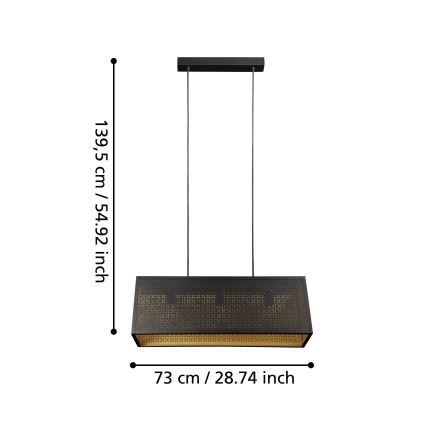 Eglo - Lustra ar auklu 3xE27/40W/230V