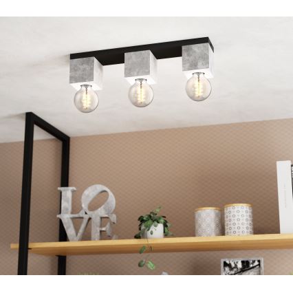 Eglo 43596 - Virsmas montējamā griestu lampa PRESTWICK 3xE27/40W/230V