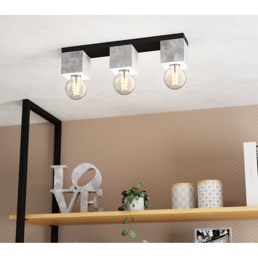 Eglo 43596 - Virsmas montējamā griestu lampa PRESTWICK 3xE27/40W/230V