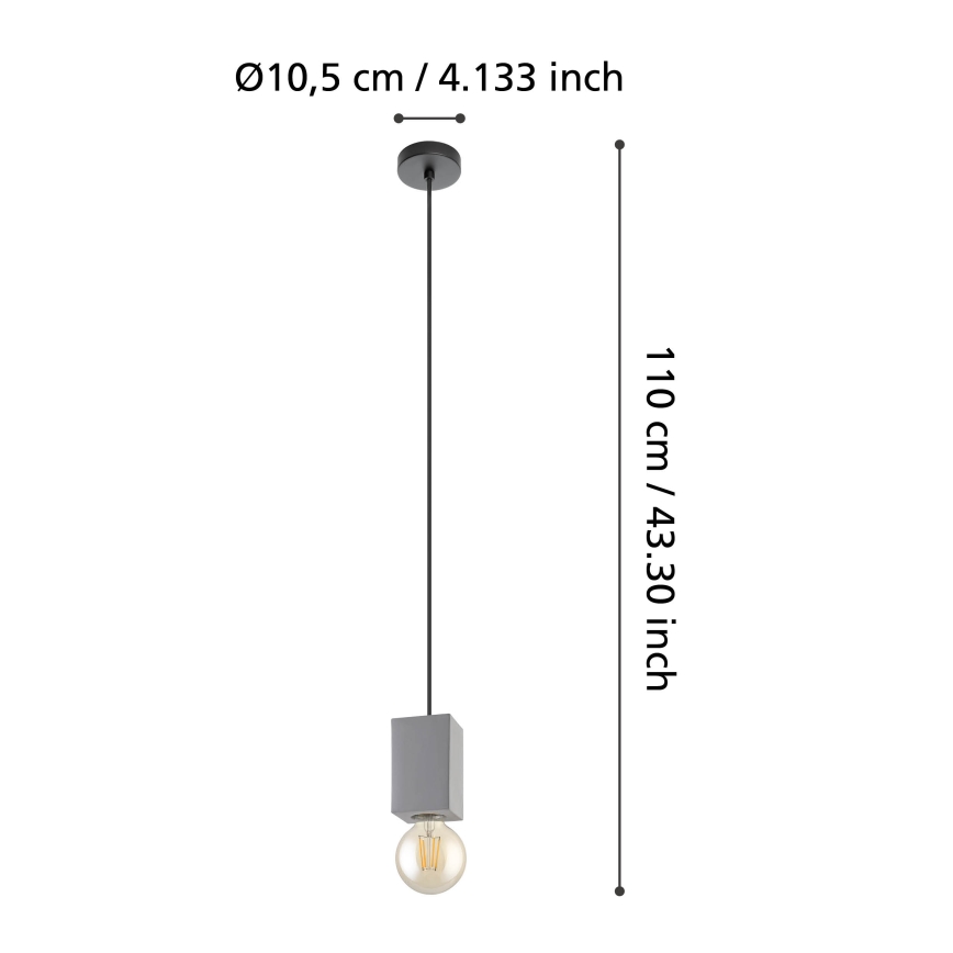 Eglo 43597 - PRESTWICK pakaramā lampa uz vada 1xE27/40W/230V